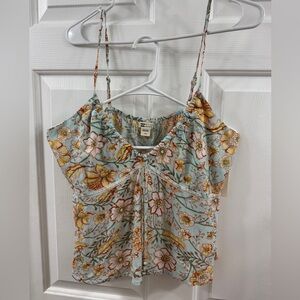 Billabong Floral Camisole in Light Blue and Orange